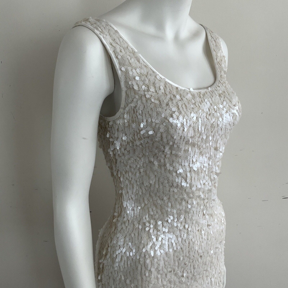 White House Black Market Ivory Sequin Body-con Dress 00 - Picture 11 of 11